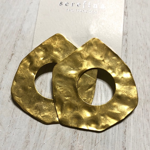 NEW Anthropologie Hammered Washer Post Earrings - Picture 5 of 6